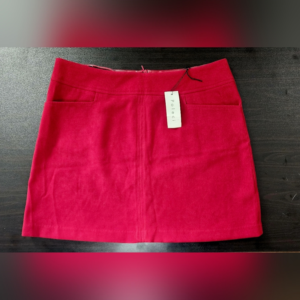 Vintage Poleci Deep Red Skirt with Tags